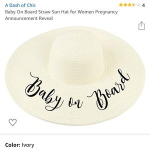 Baby on Board Straw Hat - Maternity